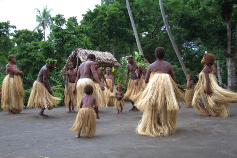 VANUATU - CULTURE - VOLCANO Custom's dances at the foot of the YASUR volcano on the TANNA island. A real ceremony given to the god ‟VOLCANO‟. Total dumping with the population nivane of a small traditional village.
Photo taken during an Expedition on the active volcanoes of VANUATU with a Vulcanologist of the team of VOLCANODISCOVERY.
© Photo Yashmin CHEBLI